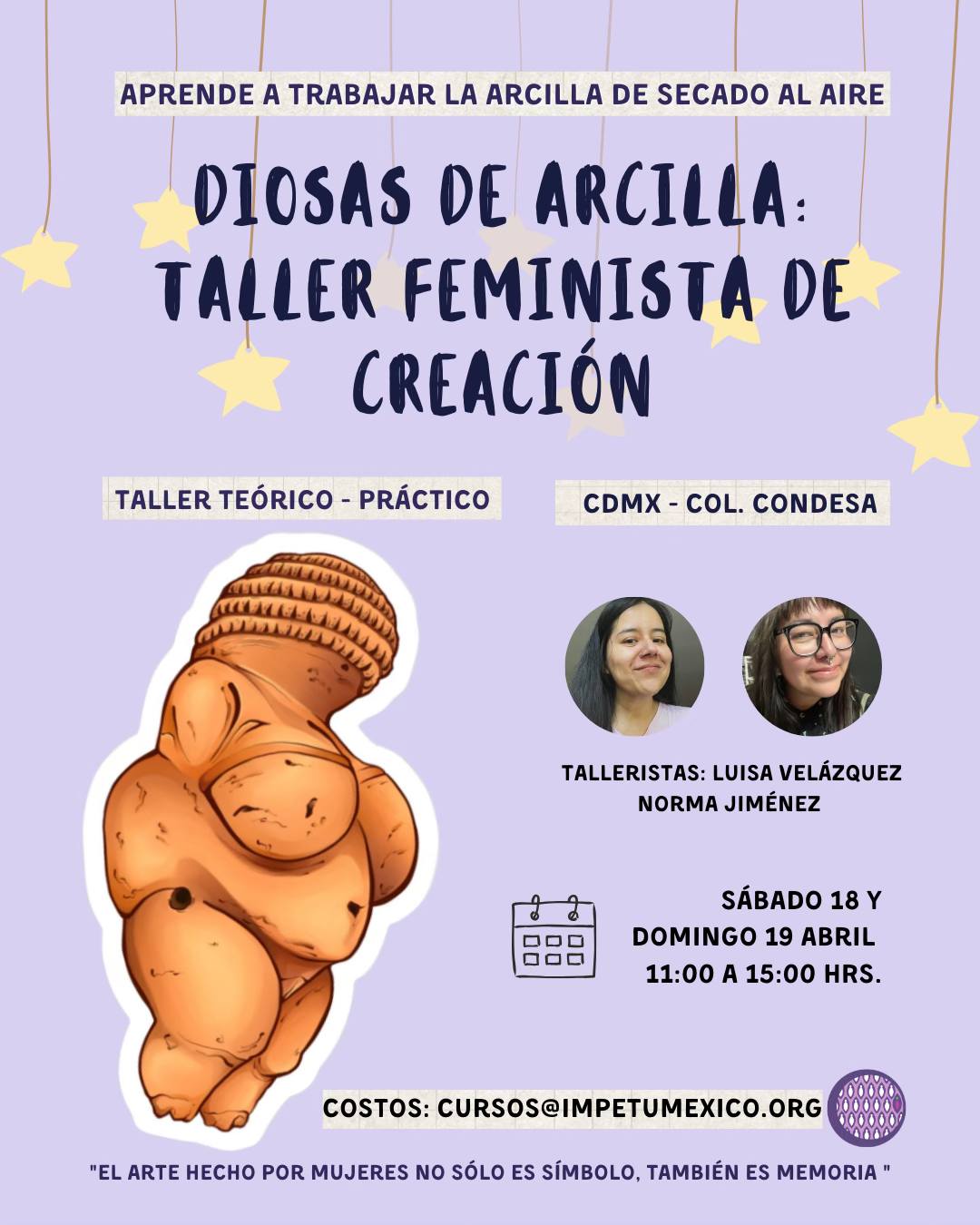 Diosas en arcilla: Taller feminista de creación