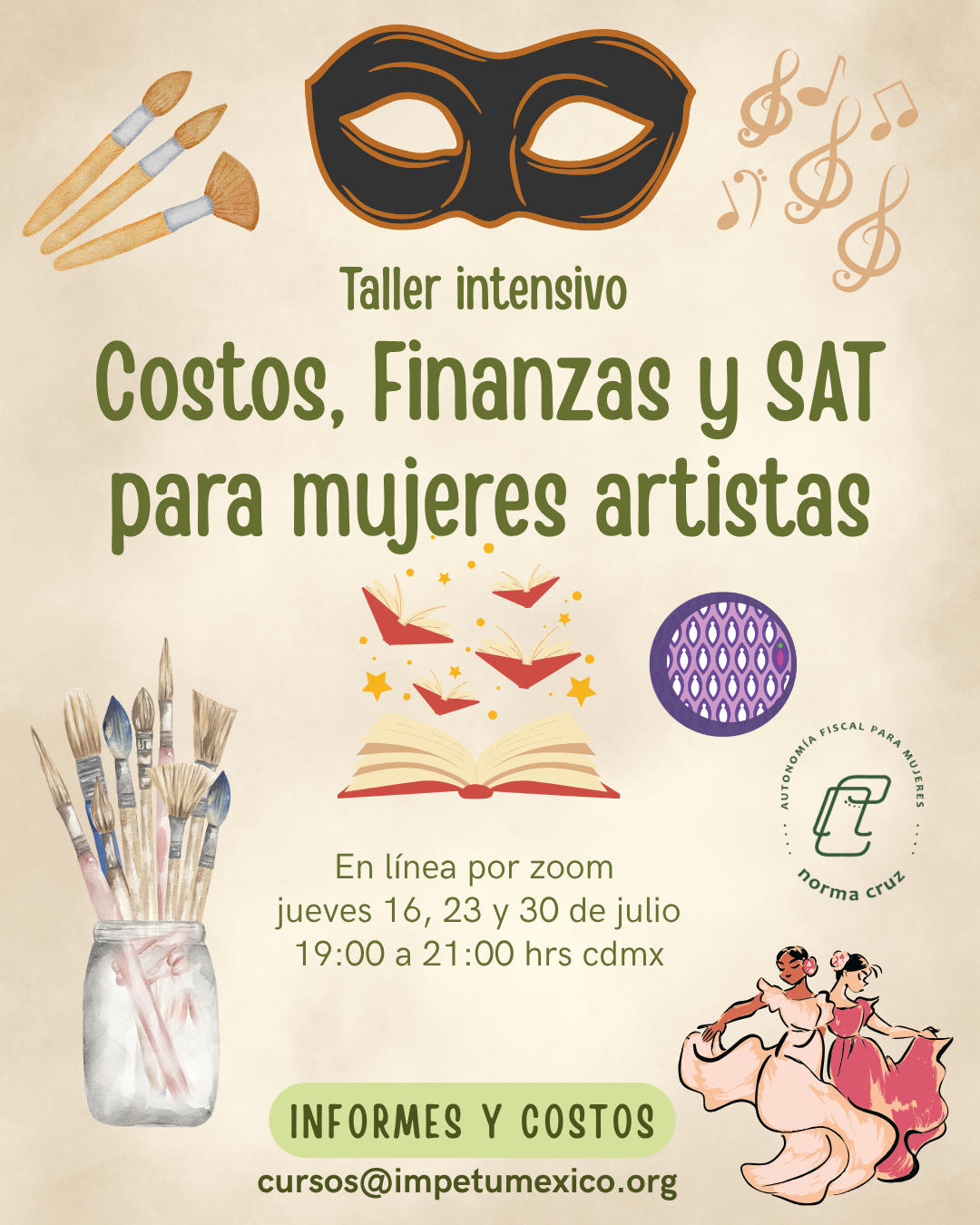 Costos, finanzas y SAT para mujeres artistas